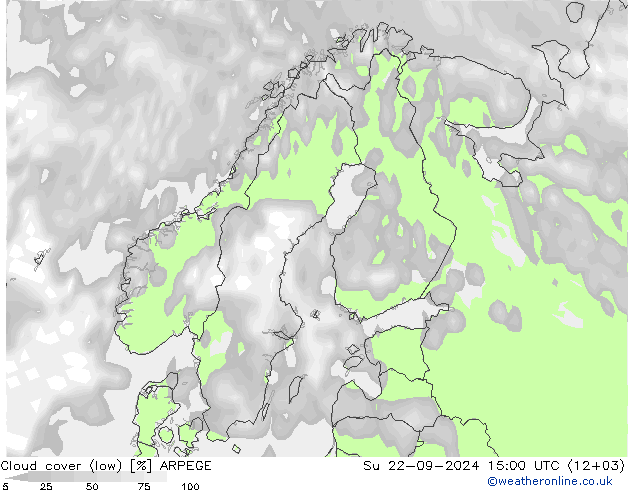 Nubes bajas ARPEGE dom 22.09.2024 15 UTC