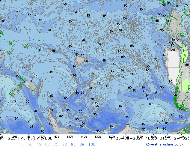 925 hPa Nispi Nem ARPEGE Per 26.09.2024 18 UTC