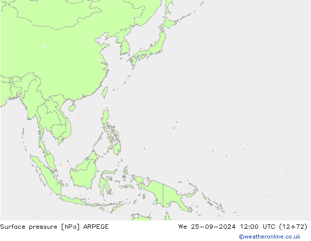 pression de l'air ARPEGE mer 25.09.2024 12 UTC