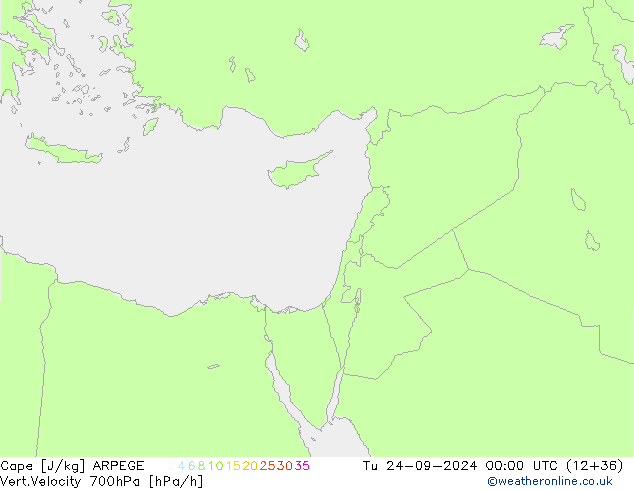 Cape ARPEGE Tu 24.09.2024 00 UTC