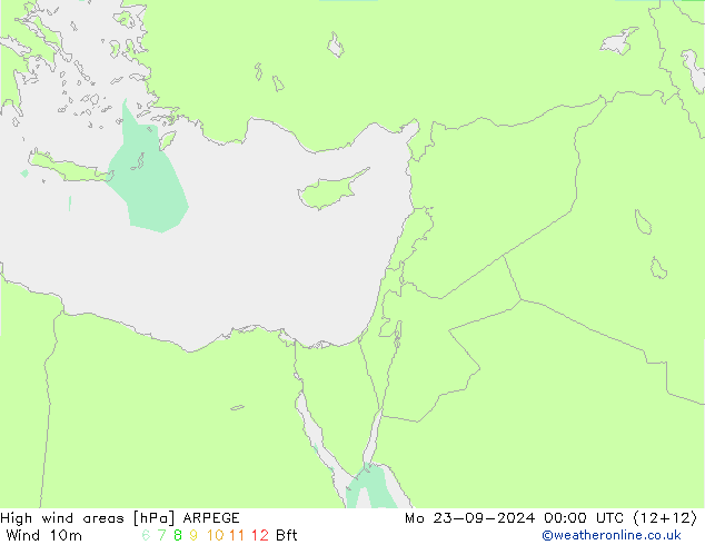 Windvelden ARPEGE ma 23.09.2024 00 UTC