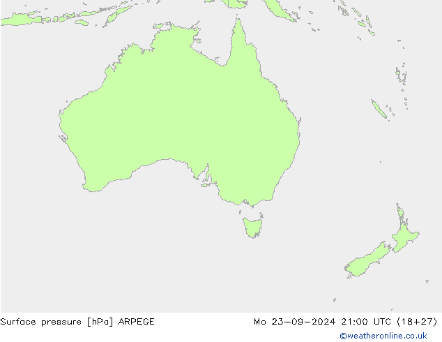 Atmosférický tlak ARPEGE Po 23.09.2024 21 UTC