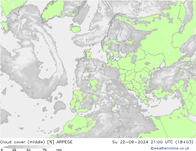 nuvens (médio) ARPEGE Dom 22.09.2024 21 UTC