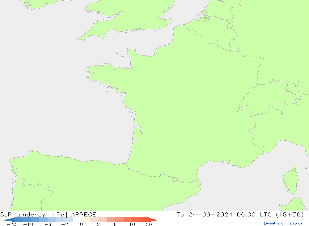 SLP tendency ARPEGE Ter 24.09.2024 00 UTC