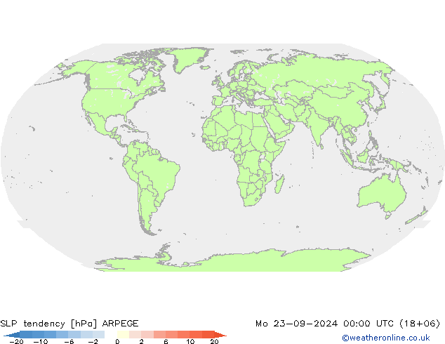 Drucktendenz ARPEGE Mo 23.09.2024 00 UTC