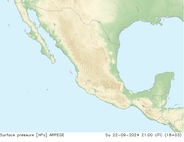 pressão do solo ARPEGE Dom 22.09.2024 21 UTC