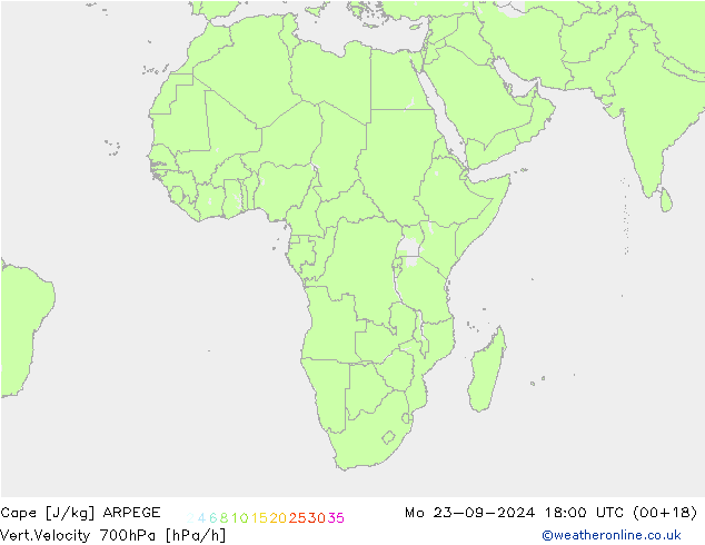 Cape ARPEGE Mo 23.09.2024 18 UTC