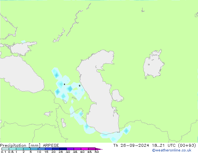 Precipitation ARPEGE Th 26.09.2024 21 UTC