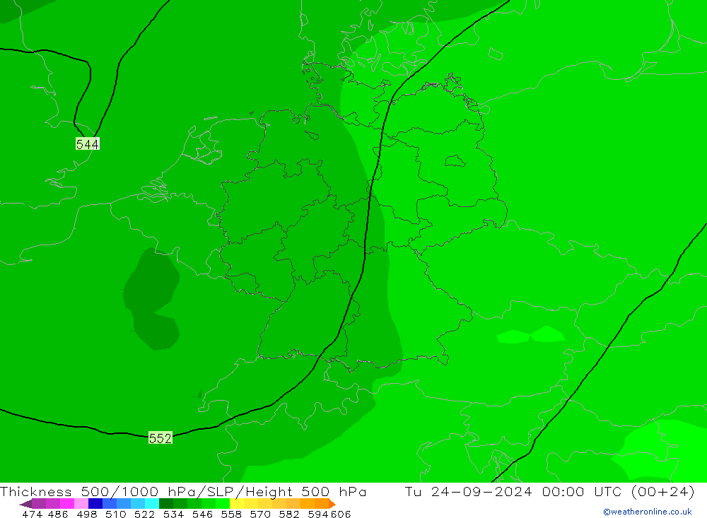 Thck 500-1000hPa ARPEGE Tu 24.09.2024 00 UTC