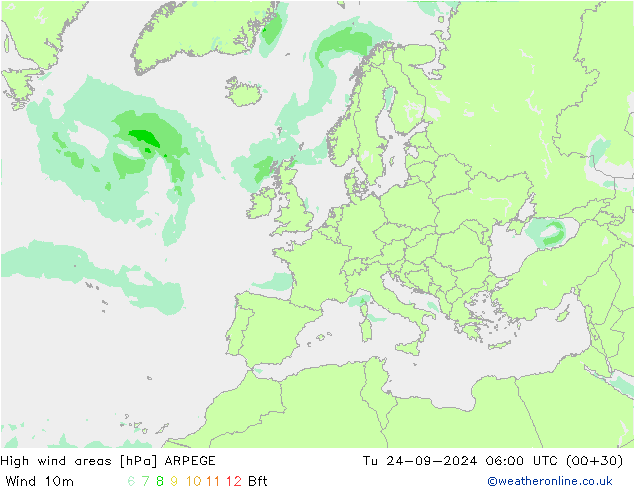 Sturmfelder ARPEGE Di 24.09.2024 06 UTC