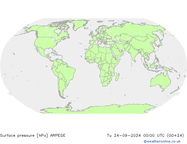 Atmosférický tlak ARPEGE Út 24.09.2024 00 UTC