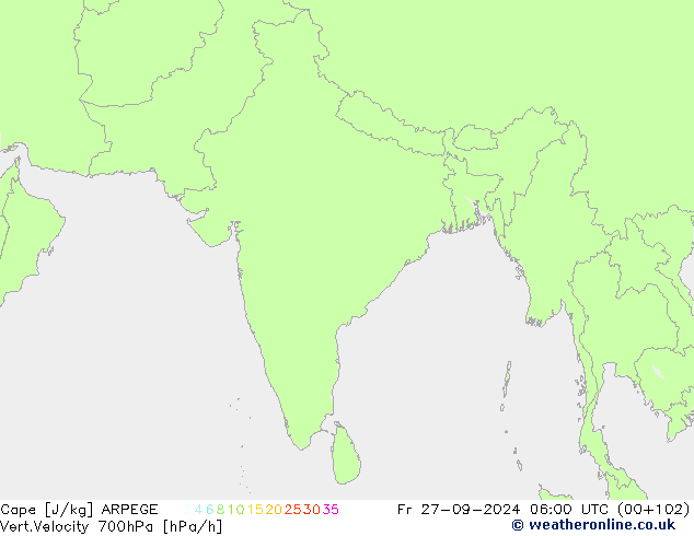 Cape ARPEGE ven 27.09.2024 06 UTC