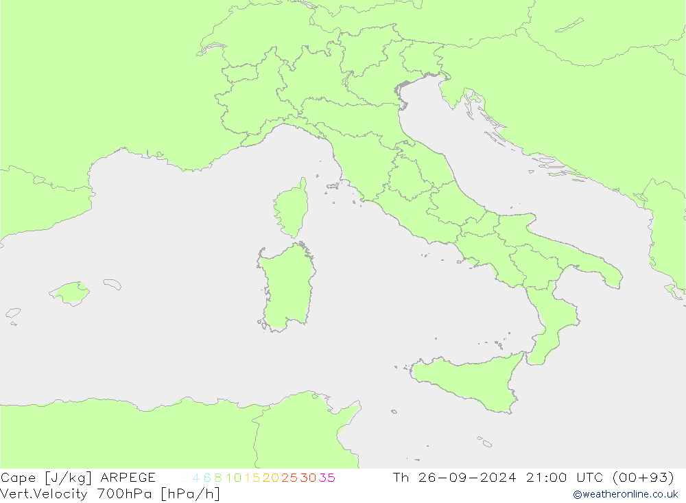 Cape ARPEGE Qui 26.09.2024 21 UTC