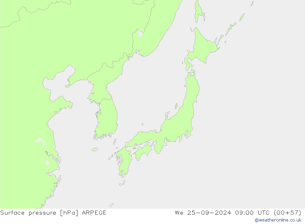 Surface pressure ARPEGE We 25.09.2024 09 UTC