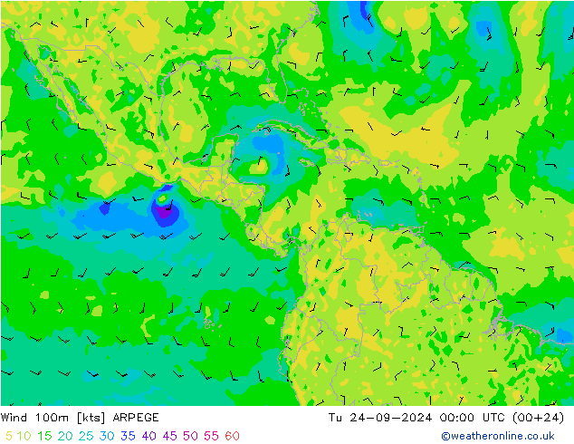  100m ARPEGE  24.09.2024 00 UTC