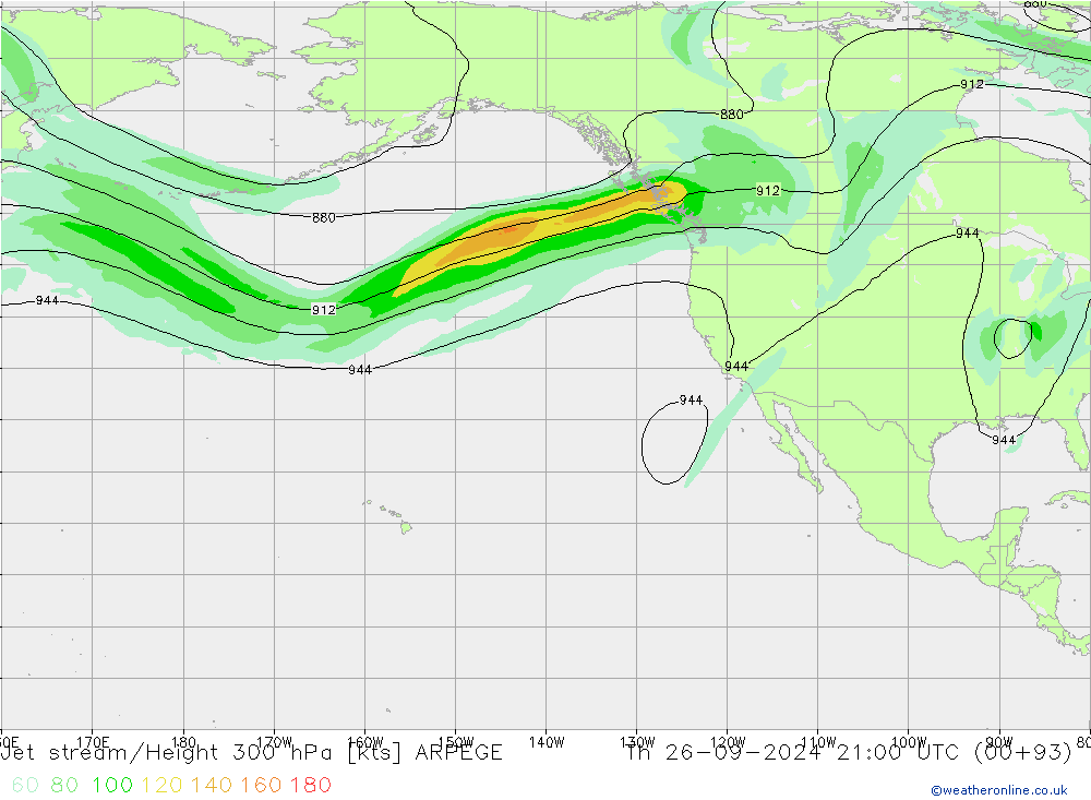 Prąd strumieniowy ARPEGE czw. 26.09.2024 21 UTC