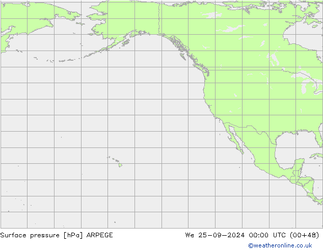 Yer basıncı ARPEGE Çar 25.09.2024 00 UTC