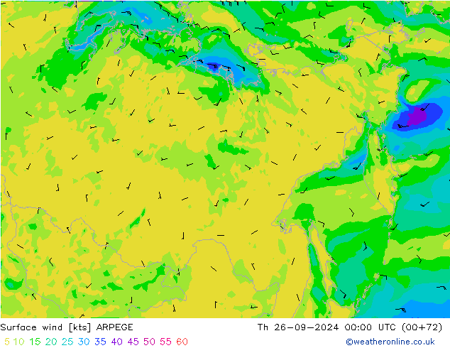 Bodenwind ARPEGE Do 26.09.2024 00 UTC