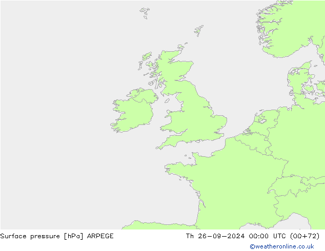 приземное давление ARPEGE чт 26.09.2024 00 UTC