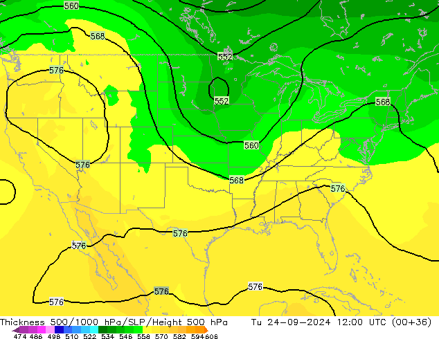 Thck 500-1000hPa ARPEGE Út 24.09.2024 12 UTC