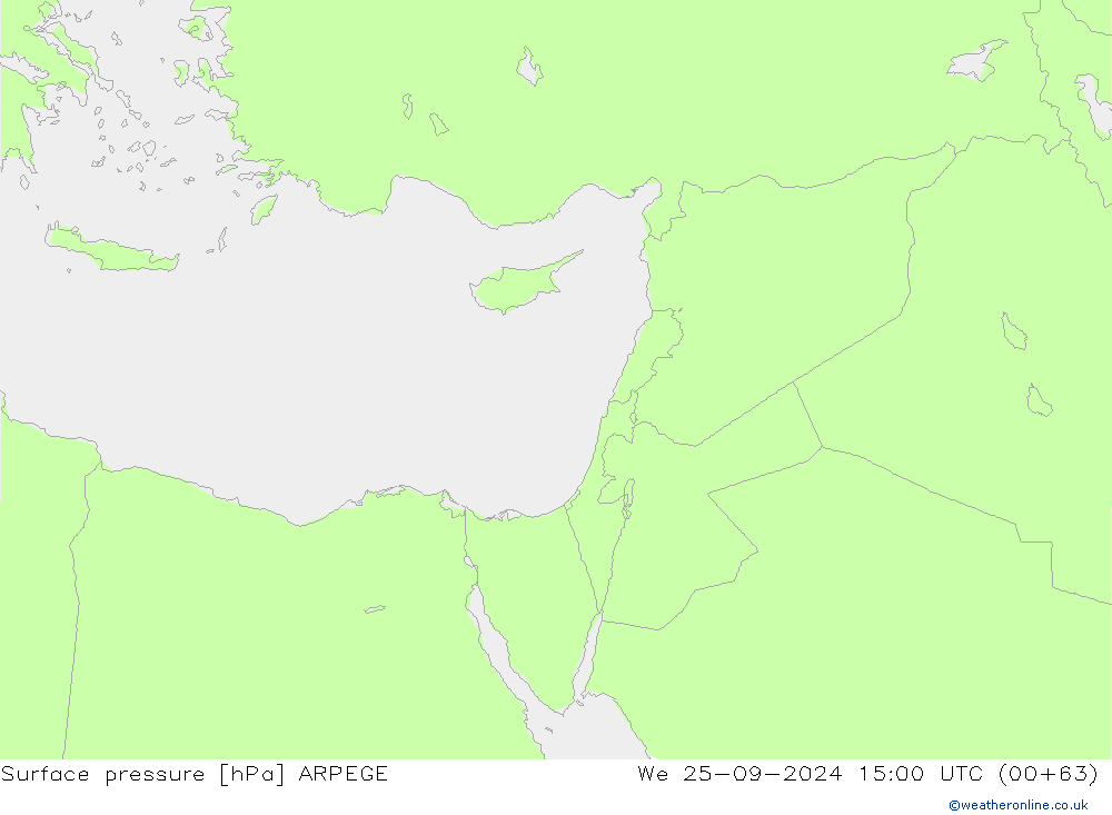 ciśnienie ARPEGE śro. 25.09.2024 15 UTC