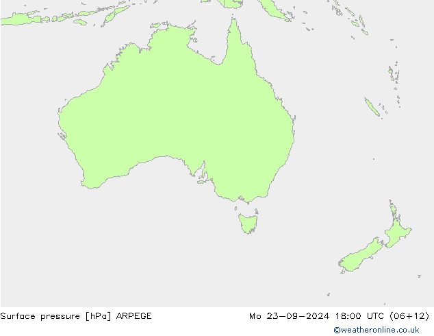 Presión superficial ARPEGE lun 23.09.2024 18 UTC