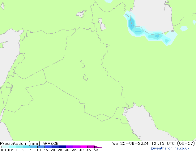 Précipitation ARPEGE mer 25.09.2024 15 UTC