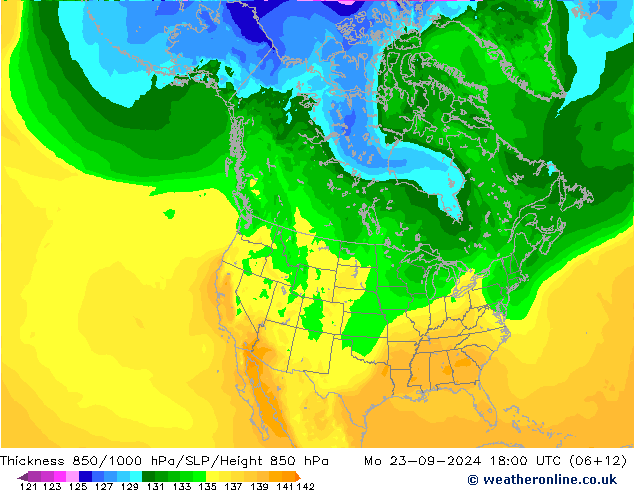 Thck 850-1000 hPa ARPEGE lun 23.09.2024 18 UTC