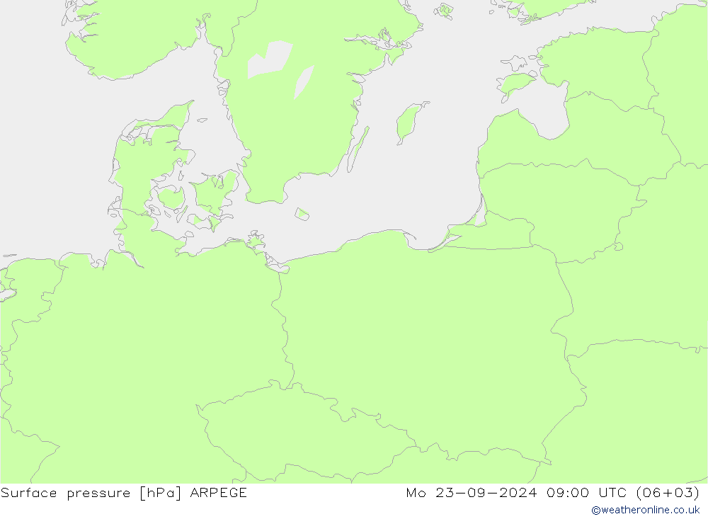 Surface pressure ARPEGE Mo 23.09.2024 09 UTC