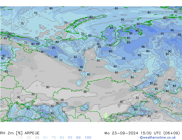 2m Nispi Nem ARPEGE Pzt 23.09.2024 15 UTC