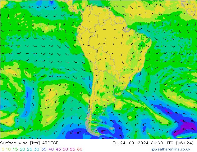  10 m ARPEGE  24.09.2024 06 UTC