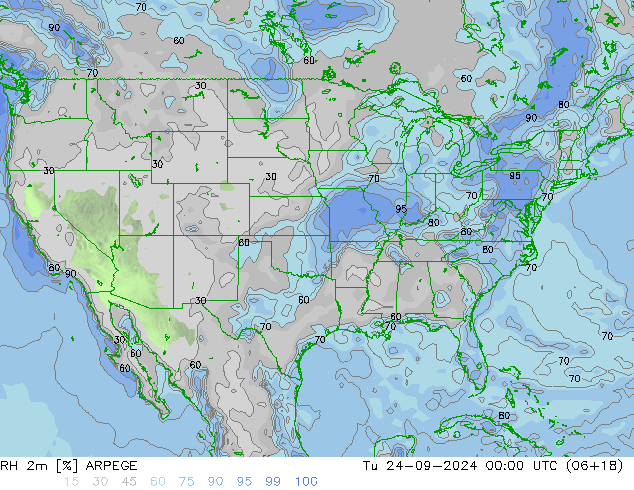 RV 2m ARPEGE di 24.09.2024 00 UTC