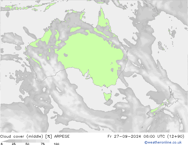 облака (средний) ARPEGE пт 27.09.2024 06 UTC