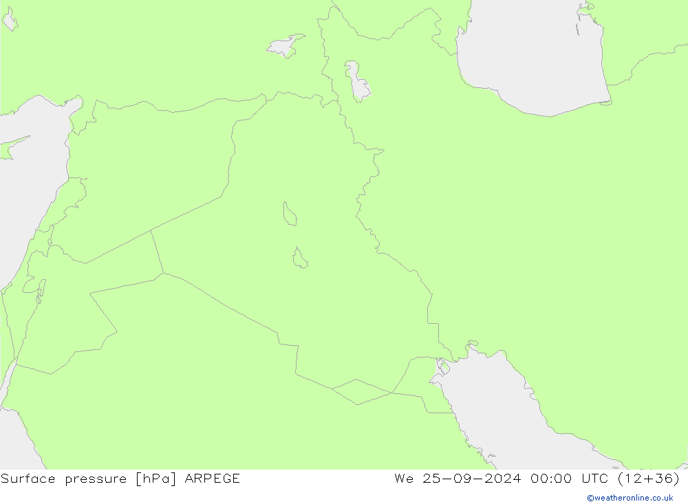 приземное давление ARPEGE ср 25.09.2024 00 UTC