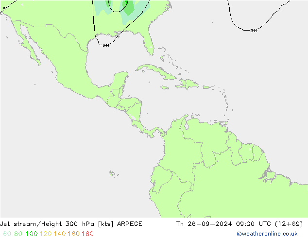 Prąd strumieniowy ARPEGE czw. 26.09.2024 09 UTC