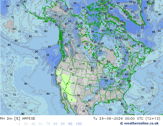 RH 2m ARPEGE Tu 24.09.2024 00 UTC