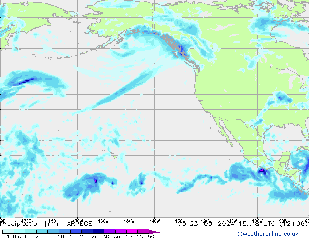 Precipitación ARPEGE lun 23.09.2024 18 UTC