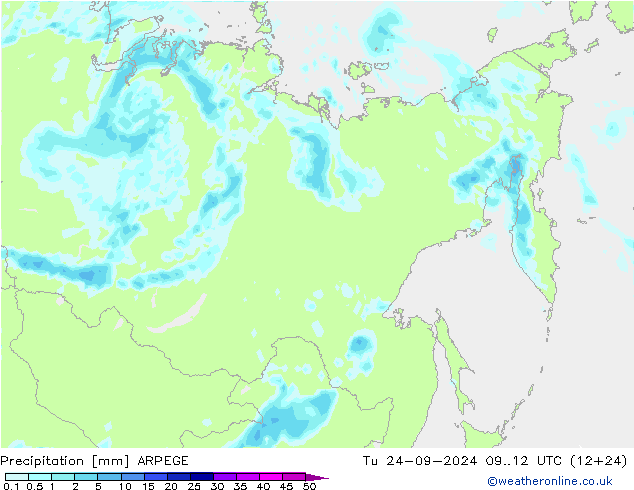 Precipitación ARPEGE mar 24.09.2024 12 UTC