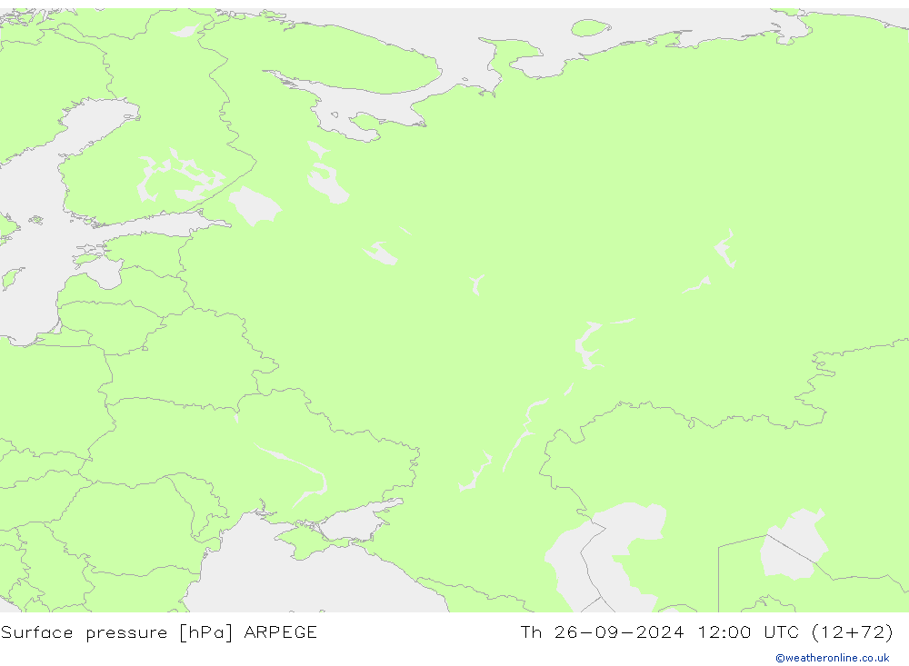 pressão do solo ARPEGE Qui 26.09.2024 12 UTC