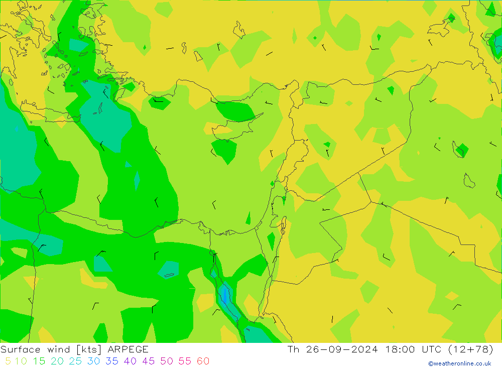  10 m ARPEGE  26.09.2024 18 UTC