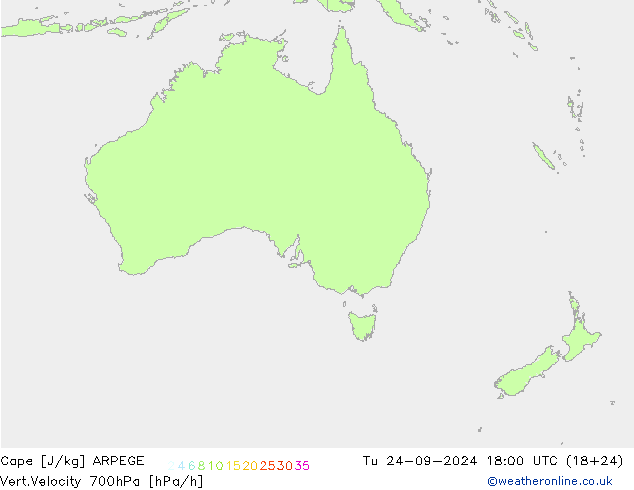 Cape ARPEGE Tu 24.09.2024 18 UTC