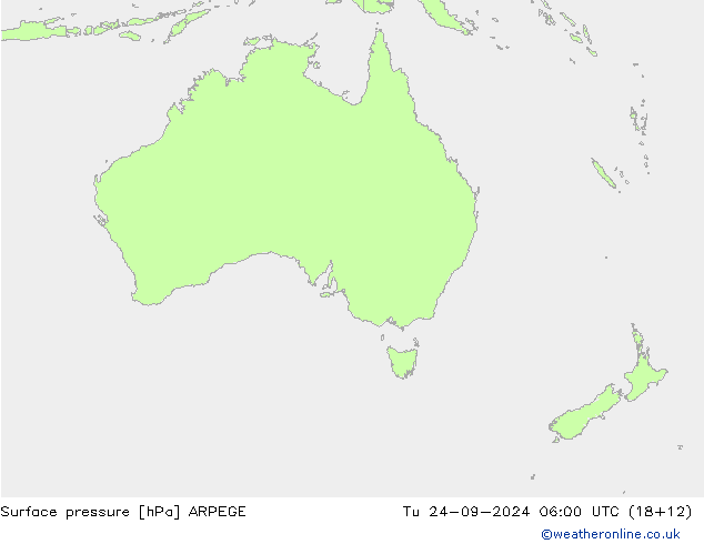 pressão do solo ARPEGE Ter 24.09.2024 06 UTC