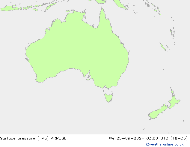 Luchtdruk (Grond) ARPEGE wo 25.09.2024 03 UTC