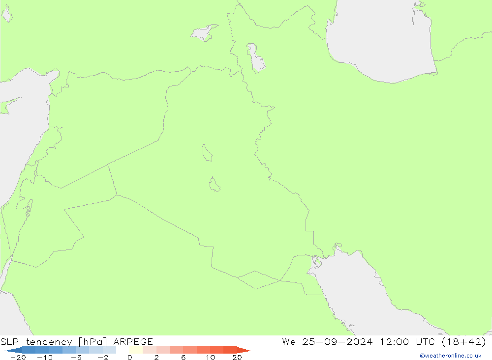 SLP tendency ARPEGE We 25.09.2024 12 UTC