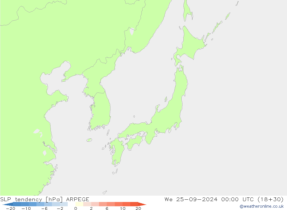 SLP tendency ARPEGE We 25.09.2024 00 UTC