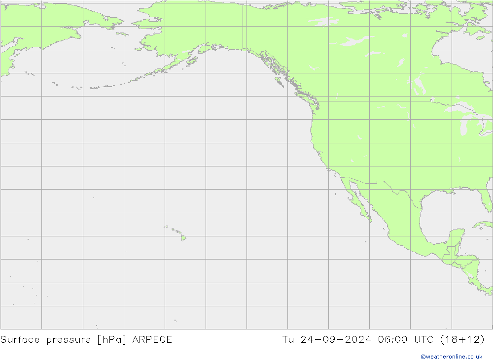 Surface pressure ARPEGE Tu 24.09.2024 06 UTC