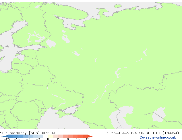 SLP tendency ARPEGE Qui 26.09.2024 00 UTC