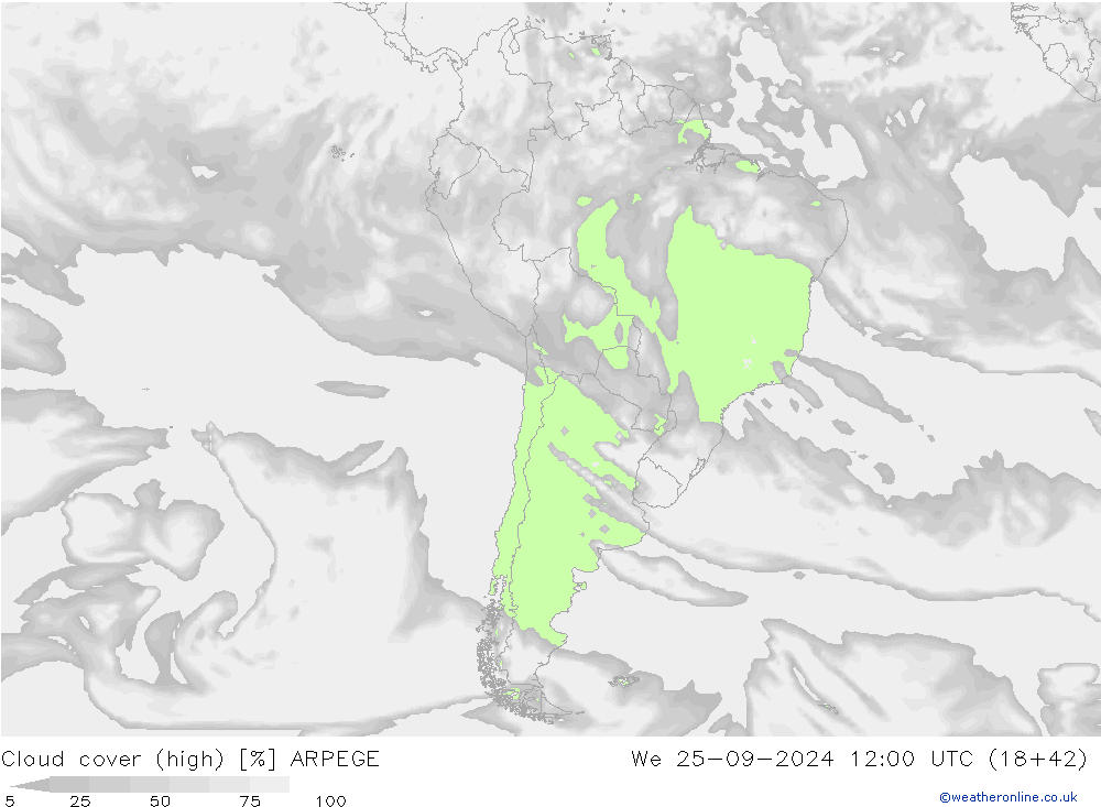 nuvens (high) ARPEGE Qua 25.09.2024 12 UTC