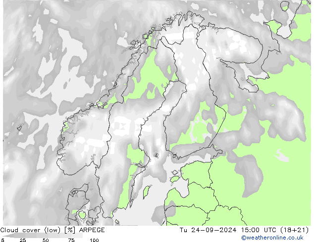 Wolken (tief) ARPEGE Di 24.09.2024 15 UTC