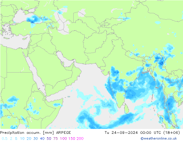 Precipitación acum. ARPEGE mar 24.09.2024 00 UTC